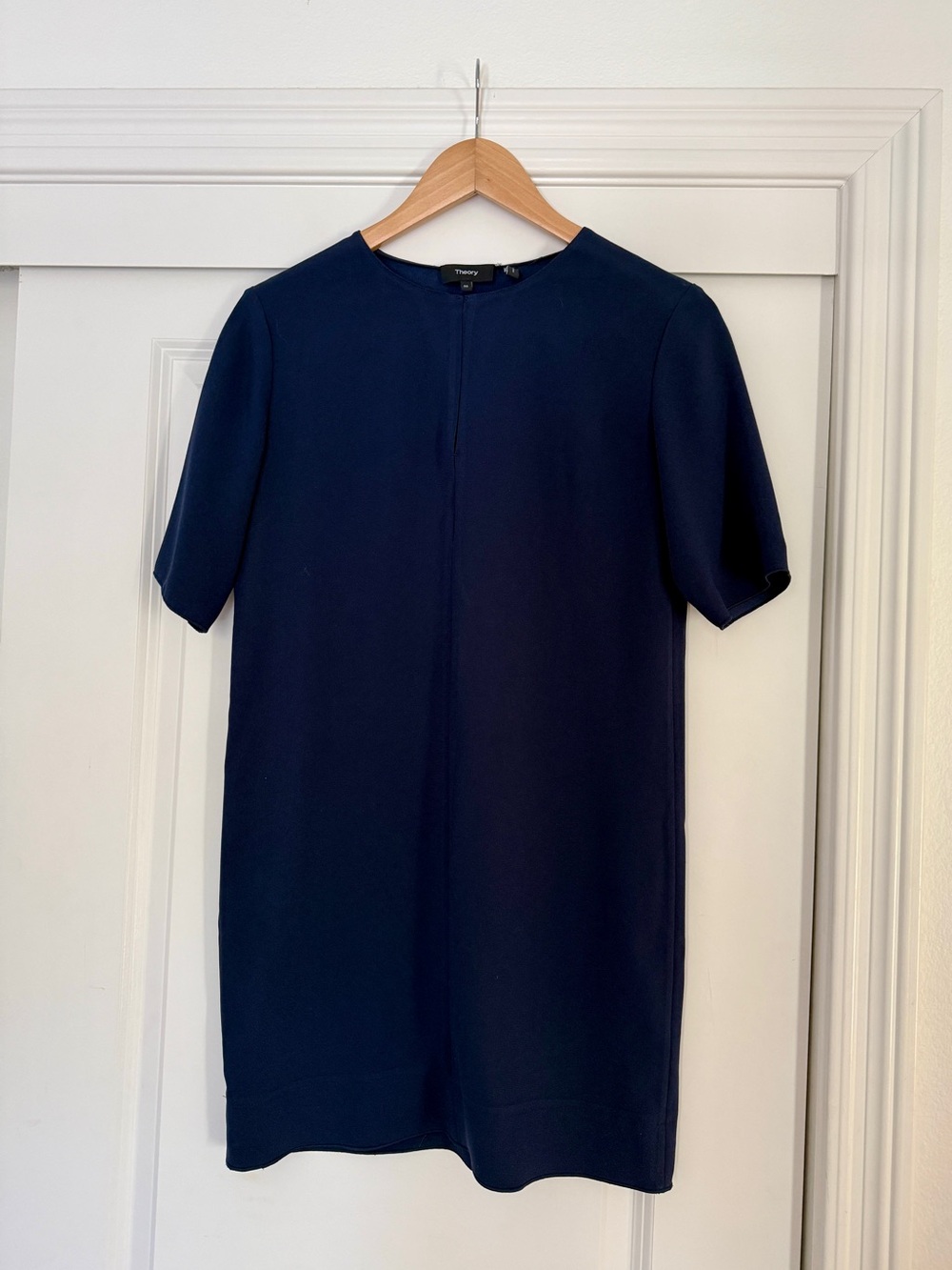 Theory Rogliana Navy Crepe Shift Dress Size XS